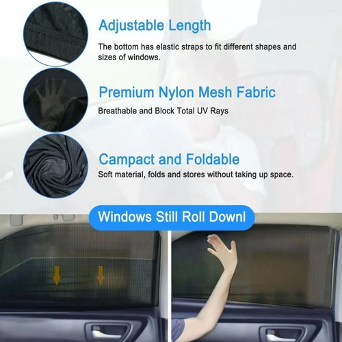 4 Lateral Ventana Cubre Sol Automotiv Cortains Parasol Coche