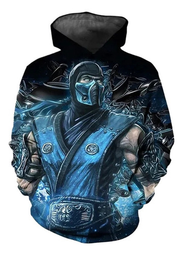 Sudadera Casual Con Capucha Impresa En 3d Mortal Kombat