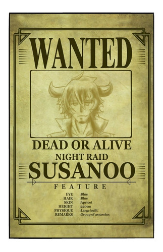 Cuadro De Se Busca Akame Ga Kill Susanoo Ch