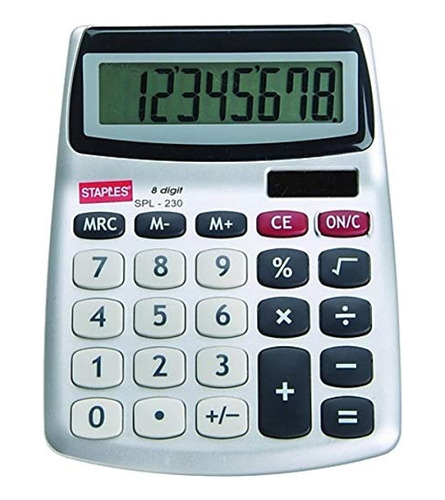 Staples® Spl-230 Visualización De La Calculadora De 8 Dígito