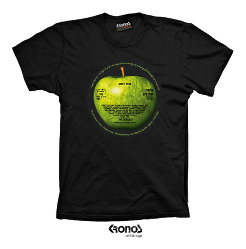 Remera The Beatles Apple Records Vinyl Abbey Road Algodon