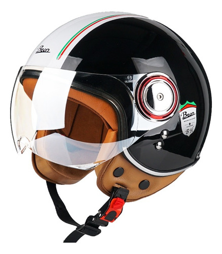 Casco Moto Classic 3/4 - Retro Negro B110 Marca Beon