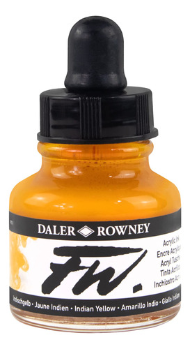 Daler-rowney Fw - Botella De Tinta Acrilica Amarilla India, 