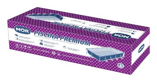 Piscina Mor Retangular Ferro 7600 Litros Com Capa E Forro