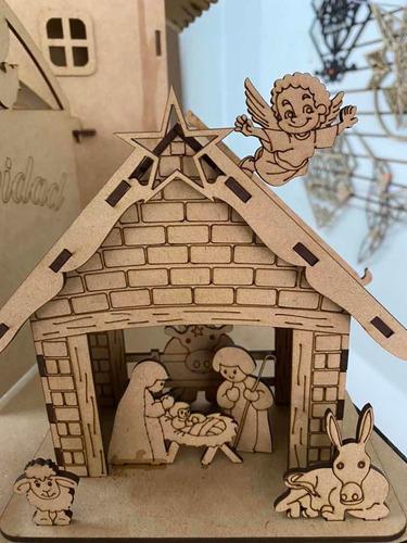 Pesebre Nacimiento Navideño Chico Mdf 3 Mm