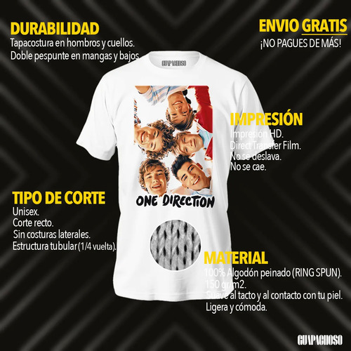 Playera One Direction What Makes You Beautiful Edición Fan
