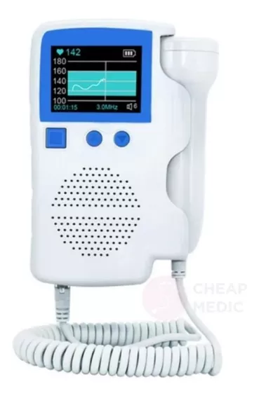 Monitor Doppler Fetal Para Bebé Recargable Usb Portátil 3mhz Color Azul