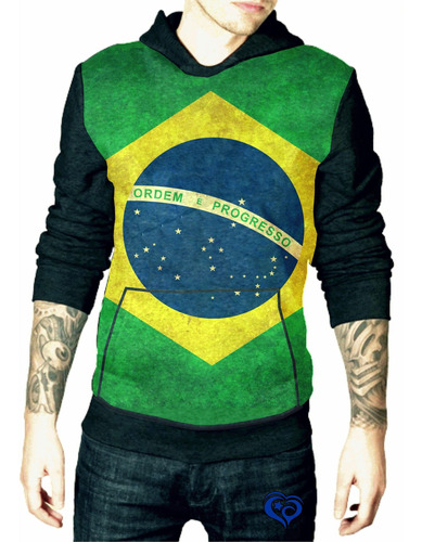 Moletom Do Brasil Masculino Blusa Adulto Canguru