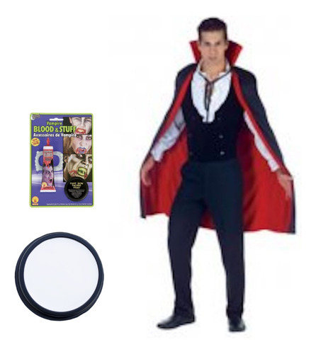 Disfraz Capa De Vampiro Adulto Con Accesorios