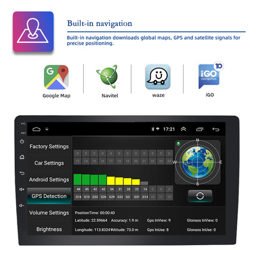 2+32g Estéreo Para Auto 1din Wifi Android 9 Pulgadas Carplay Lebeeaudio