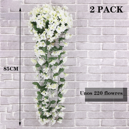 Flores Colgantes Flor Violeta Artificial Pared Blanco 2pcs | Meses sin  intereses