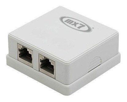 Imagen 1 de 1 de Roseta 2 Puertos Jack Rj45 Red Ethernet Pc Utp Interior
