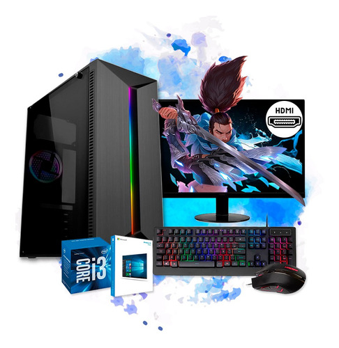 Imagem 1 de 5 de Pc Gamer Completo I3 8gb Hd 500gb Monitor Hdmi