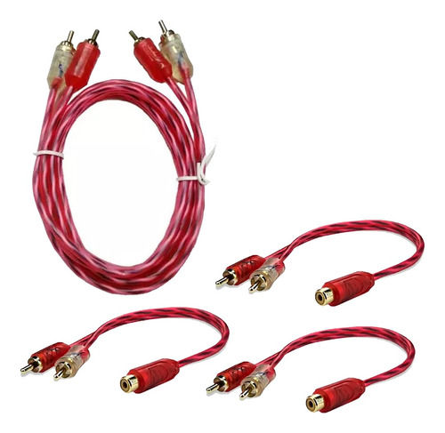 Kit Cabo Rca 1mt + 3 Y 2m1f Semi Blindado Audio E Video