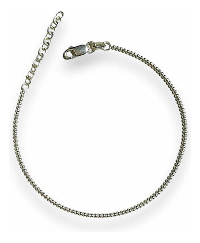 Pulseira Mini Bolinhas Em Prata 925 Legítima Com Extensor