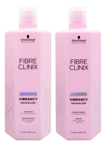 Schwarzkopf Fibre Clinix Vibrancy Shampoo + Enjuague 1lt 6c