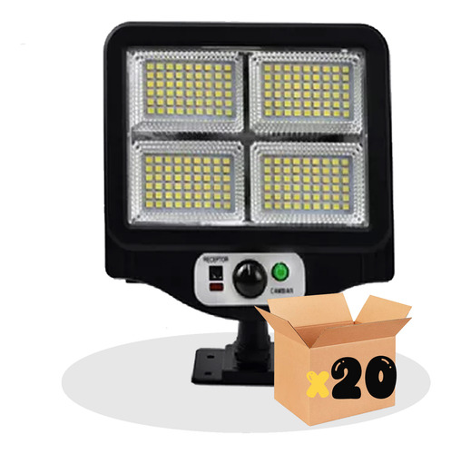Lámpara Solar 20w Control R. Sensor Movimiento Ip65 20 Pzs