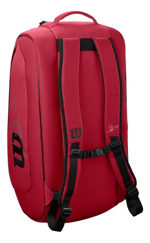 Bolso Paletero Wilson Bela Super Tour Padel Bag Rojo Premium Con Compartimiento Isotérmico Capacidad Hasta 6 Paletas / Palas Fernando Belasteguin