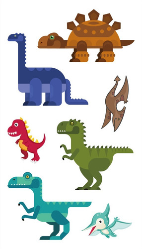 Imagen 2 de 10 de Tatuajes Temporales Tattoo Dinosaurio Pack X10 Souvenir