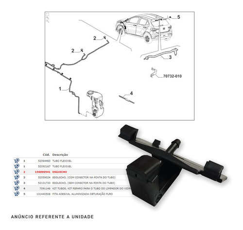Brucutu Esguicho Parabrisa Fiat Argo Seleção 2018 Original