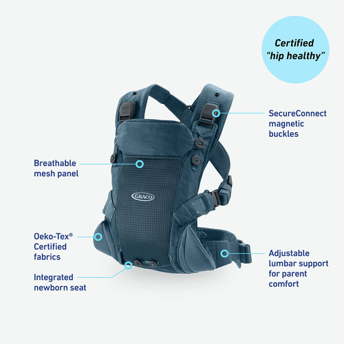 Portabebés Graco Cradle Me Lite 3 En 1, Deep Sea