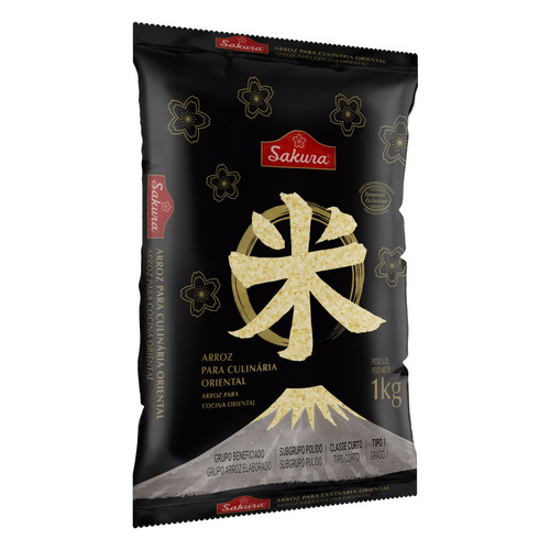 Imagem 3 de 4 de Arroz Tipo 1 para Culinária Oriental Sakura Premium Pacote 1kg Sakura