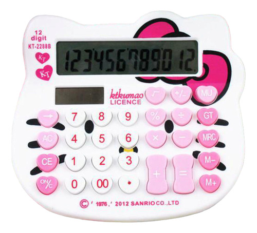 Calculadora Hello Kitty Kawaii 12 Digitos Solar Escolar 