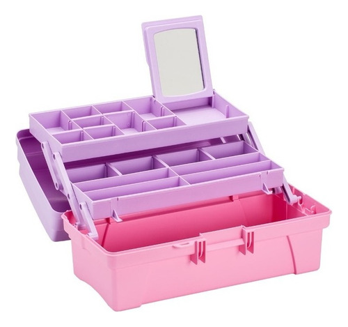 Caja Vanity Organizadora Rimax 14 Pulgadas Color Rosado/lila
