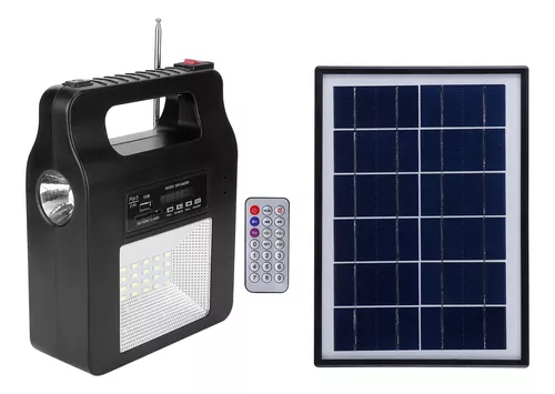 Generador Solar Portátil De Emergencia Batería Con Fm Sp