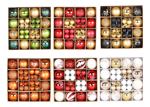 44 Uds Bolas De Navidad Adornos Con Cuerda Bolas Decorativas