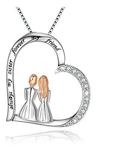 Collar - Sister Necklace S925 Sterling Silver Mother Daughte