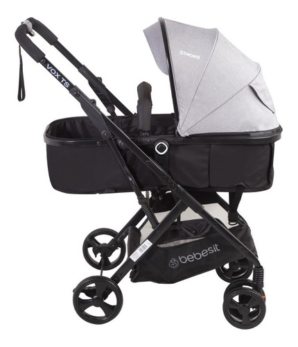 Imagen 4 de 4 de Coche de paseo Bebesit Travel system Vox gris con chasis color negro