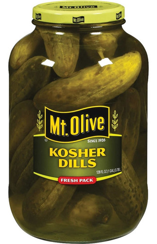 Imagen 1 de 10 de Pepinillos Mt Olive Kosher Dills Enteros Divinos Lo Mejor