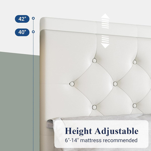Base De Cama King Size Allewie C/ 4 Cajones Moderna Blanca