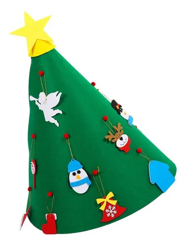 Christmas Árvore De Natal De Feltro, Chapéu De Papai Noel