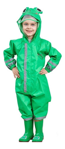 Impermeable Lluvia Niños Enterizo Verde Rana T 2-4