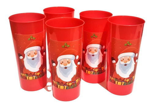 Vasos Trago Largo - Navidad Fiestas (10 Unid)