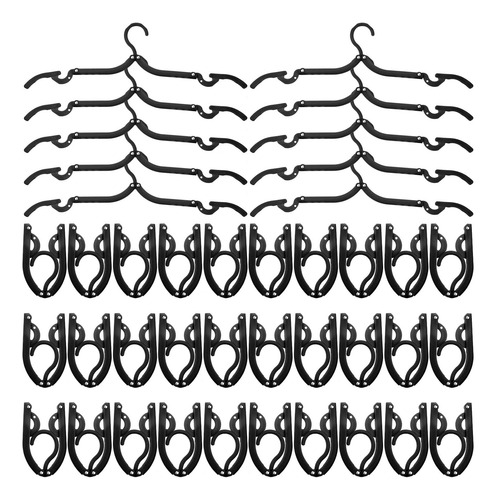 40 Perchas Plegables De Viaje De Plástico, Perchas Portátile