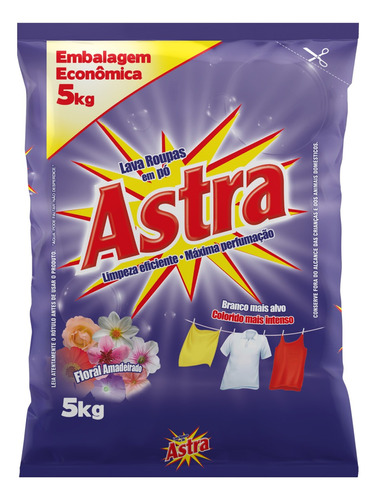 Sabão em pó Astra Floral Amadeirado floral amadeirada antibacterial pacote 5 kg