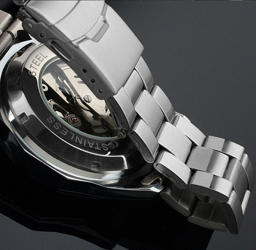 Relojes Automáticos Skeleton Para Hombre, De Acero Inoxidabl