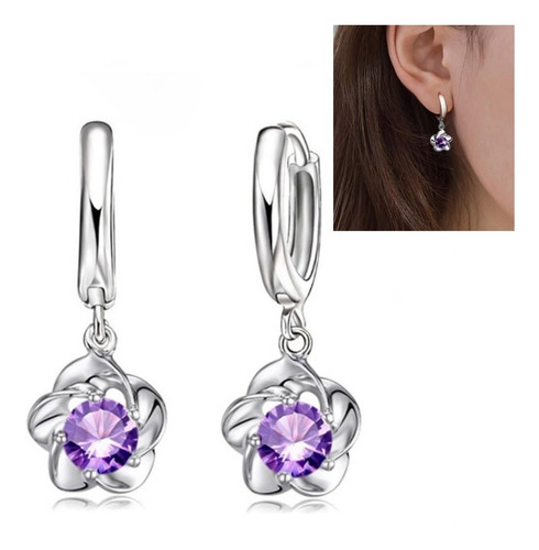 Aretes Flor Plata Mujer Niña Joyas