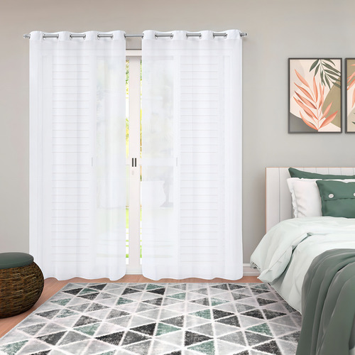 Cortina Voil Transparente Liso 3,00x2,50m Elegante Cor Branco