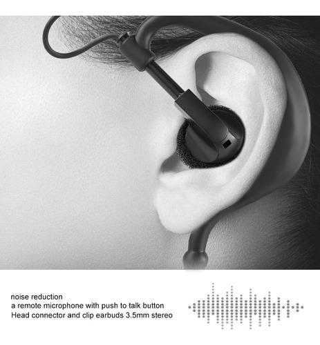 Audífono Con Micrófono, Botón Ptt Para Walkie Talkie