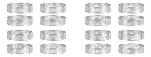 16 Pieces Stainless Steel Pie Ring, C Resistant