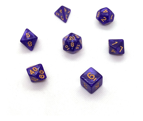 Set 7 Dados Rol - Voodoo Violeta Marmolado Muy Lejano