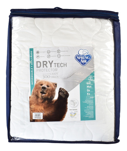 Protector Drytech Matrimonial + 2 Amohadas Spring Air