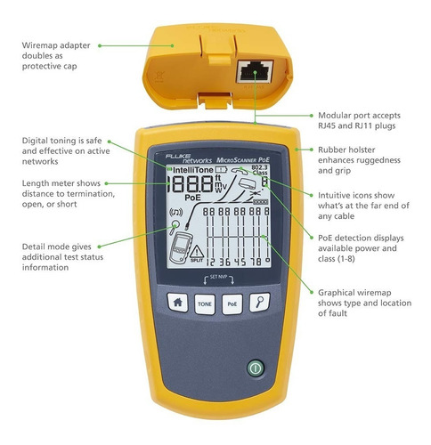 Generador De Tono Chicharra Fluke Networks Ms-poe-kit