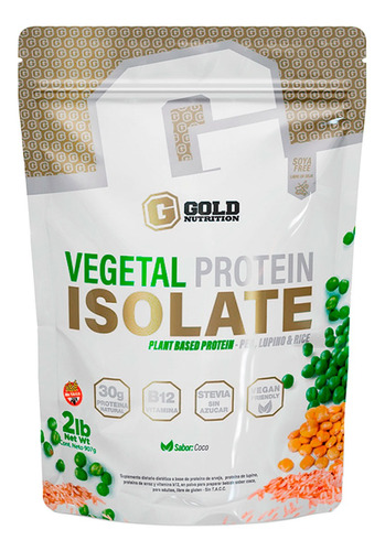 Vegetal Protein Isolate 2lb B12 Gold Nutrition Sabor Manzana