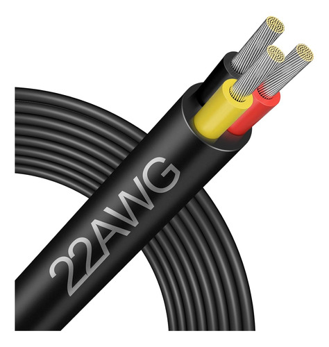 Cable Eléctrico De Calibre 22, 3 Conductores, Trenzado...