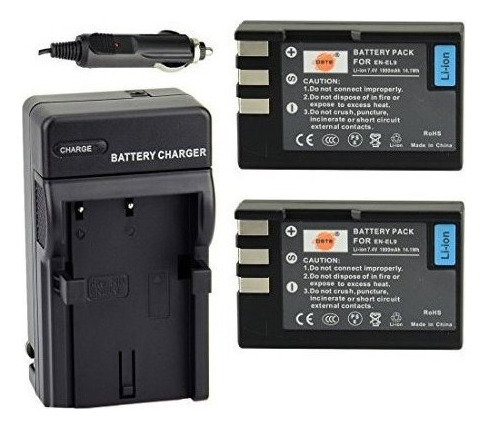 Dste 2x Enel9 Battery Mas Dc15 Adaptador De Viaje Y Cargador